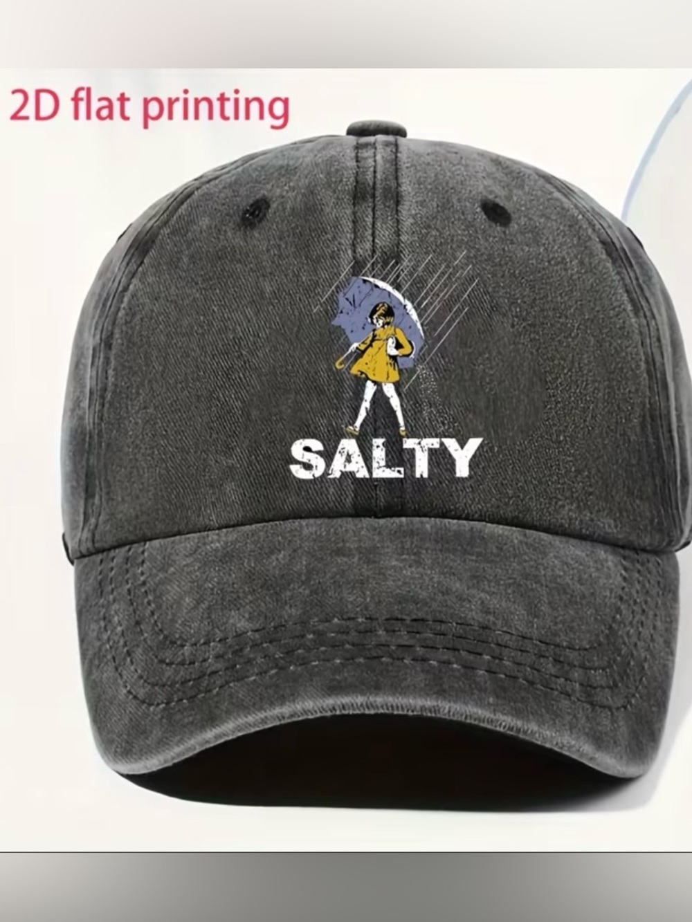 🏅HOST PICK🏅SALTY 2D printed Graphic Baseball Cap - Charcoal 🔥 UNISEX 🔥
